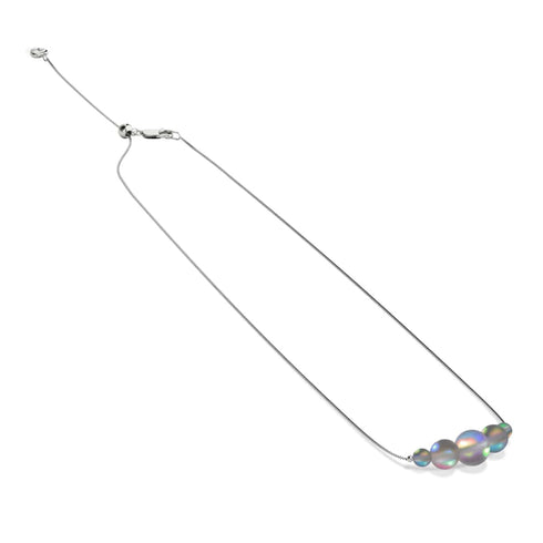 Gris | Argent sterling .925 | Collier fermoir infini verre sirène